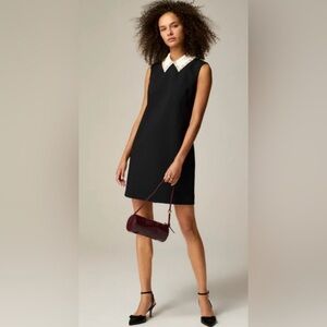 J. Crew Black Mini Dress with White Collar